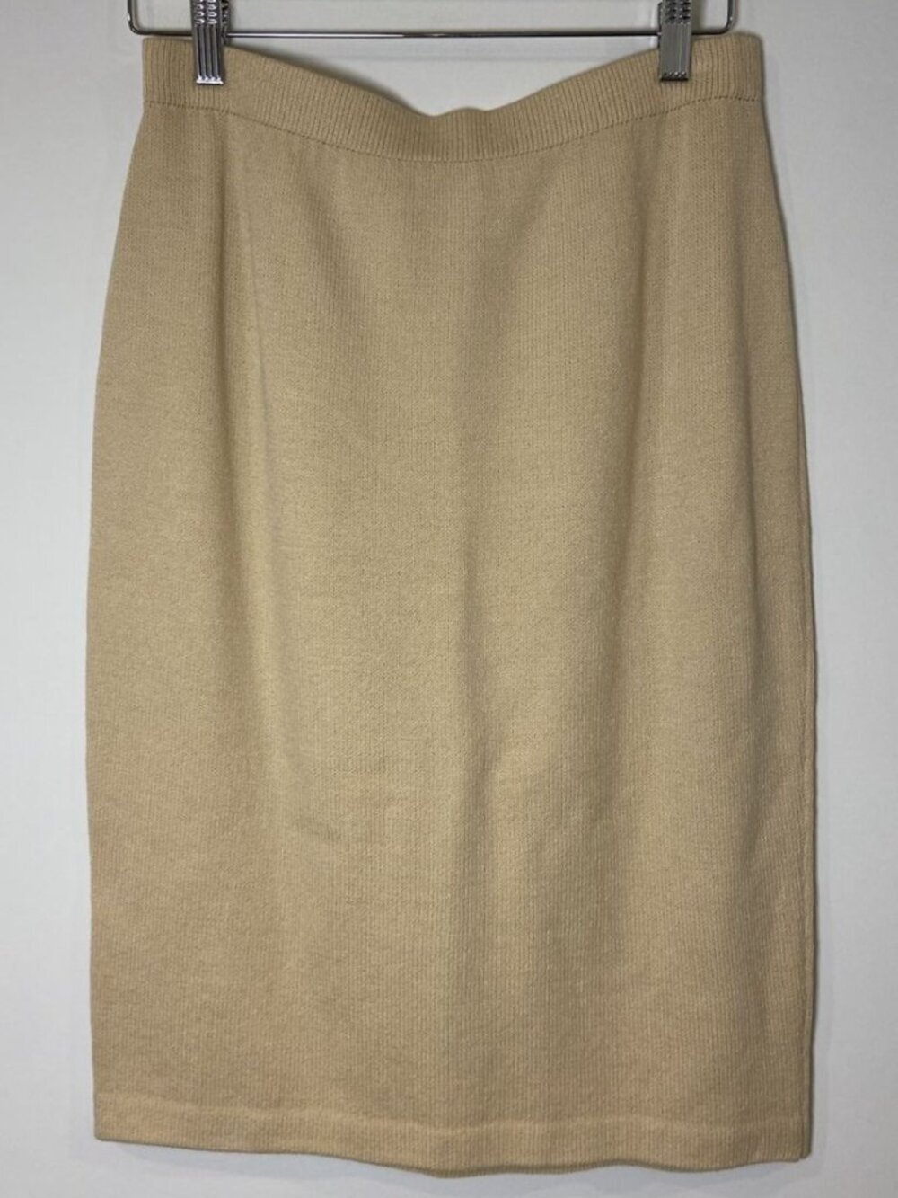St. John Evening Skirt by Marie Gray Knit Straight Cream Size 10